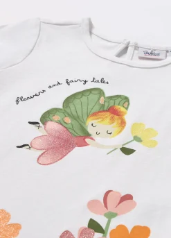 Blukids T-shirt in jersey di cotone stretch neonata- T-shirt