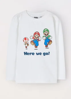 Blukids T-shirt in jersey di puro cotone bambino Super Mario-Bambino T-shirt