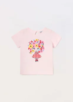 Blukids T-shirt in jersey di puro cotone neonata- T-shirt