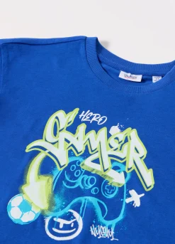 Blukids T-shirt in jersey di puro cotone bambino-Bambino T-shirt
