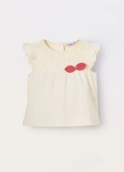 Blukids T-shirt in jersey slub di puro cotone neonata- T-shirt