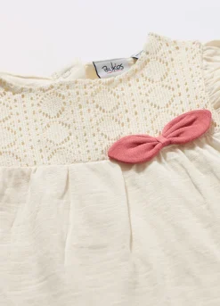 Blukids T-shirt in jersey slub di puro cotone neonata- T-shirt