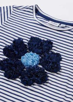 Blukids T-shirt in puro cotone a righe bambina- T-shirt