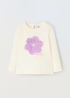 Blukids T-shirt in puro cotone con applicazioni neonata- T-shirt
