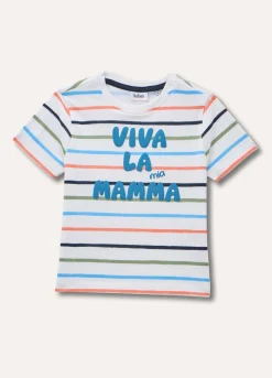 Blukids T-shirt in puro cotone con applicazione cornelly neonato- T-shirt