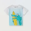 Blukids T-shirt in puro cotone con stampa e applicazioni neonato- T-shirt