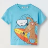 Blukids T-shirt in puro cotone con stampa e applicazioni neonato- T-shirt