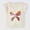 Blukids T-shirt in puro cotone con paillettes bambina- T-shirt
