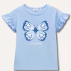 Blukids T-shirt in puro cotone con rouches e stampa bambina- T-shirt
