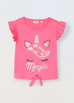Blukids T-shirt in puro cotone con paillettes bambina- T-shirt