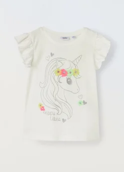 Blukids T-shirt in puro cotone con rouches bambina- T-shirt