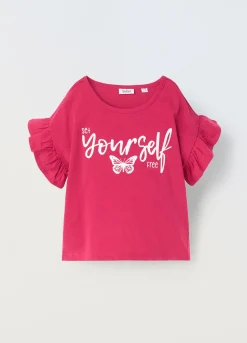 Blukids T-shirt in puro cotone con rouches ragazza- T-shirt