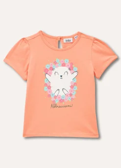 Blukids T-shirt in puro cotone con stampa neonata- T-shirt
