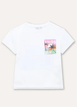 Blukids T-shirt in puro cotone con stampa ragazza- T-shirt
