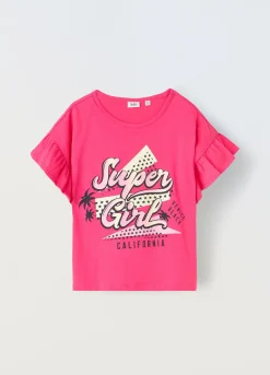 Blukids T-shirt in puro cotone con rouches ragazza- T-shirt