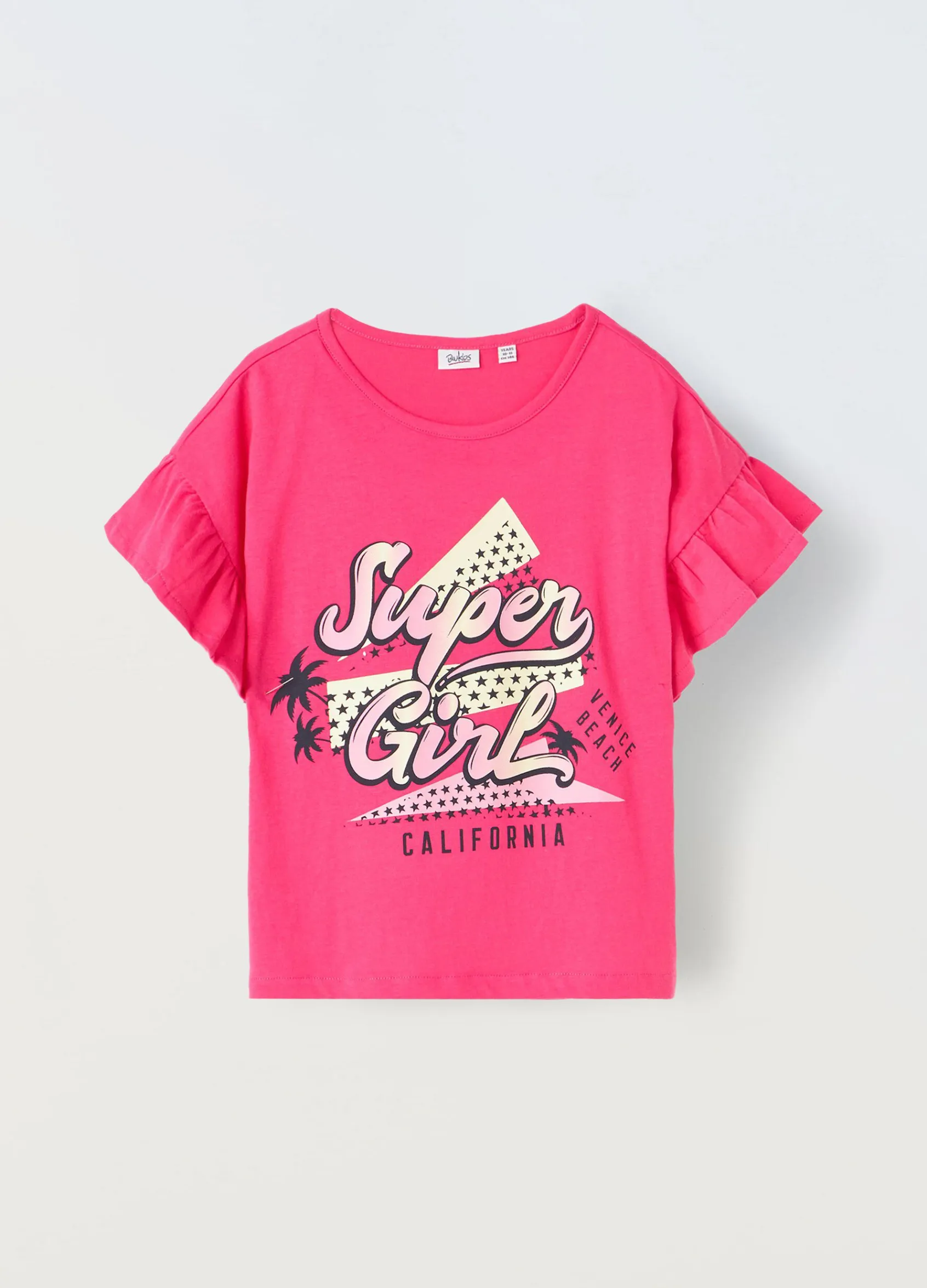 Blukids T-shirt in puro cotone con rouches ragazza- T-shirt