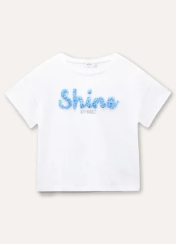 Blukids T-shirt in puro cotone con applicazioni ragazza- T-shirt
