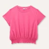 Blukids T-shirt in puro cotone con punto smock ragazza- T-shirt
