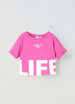 Blukids T-shirt in puro cotone con scollo a barchetta ragazza- T-shirt