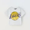 Blukids T-shirt in puro cotone con stampa ragazza- T-shirt