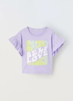 Blukids T-shirt in puro cotone con rouches ragazza- T-shirt