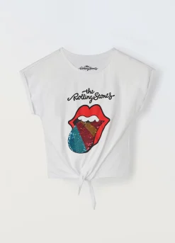 Blukids T-shirt in puro cotone con nodo ragazza- T-shirt