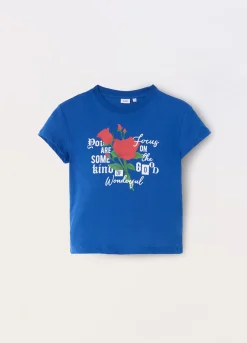 Blukids T-shirt in puro cotone con stampa ragazza- T-shirt