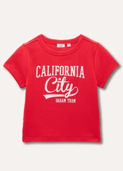 Blukids T-shirt in puro cotone con stampa ragazza- T-shirt