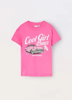 Blukids T-shirt in puro cotone con stampa ragazza- T-shirt