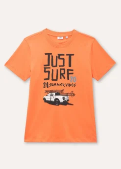 Blukids T-shirt in puro cotone con stampa ragazzo- T-shirt