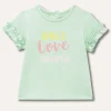 Blukids T-shirt in puro cotone con rouches neonata- T-shirt