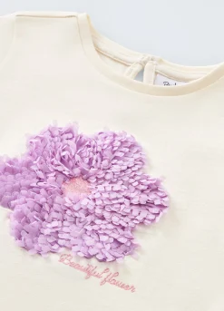 Blukids T-shirt in puro cotone con applicazioni neonata- T-shirt