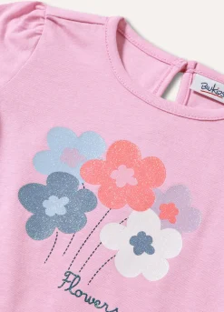 Blukids T-shirt in puro cotone con stampa neonata- T-shirt