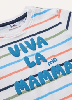 Blukids T-shirt in puro cotone con applicazione cornelly neonato- T-shirt