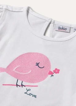 Blukids T-shirt in puro cotone con stampa neonata- T-shirt