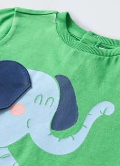Blukids T-shirt in puro cotone con applicazioni neonato- T-shirt