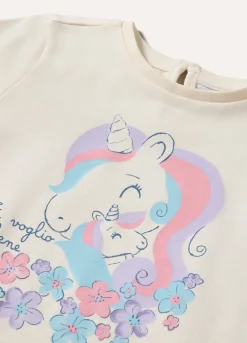 Blukids T-shirt in puro cotone con stampa neonata- T-shirt