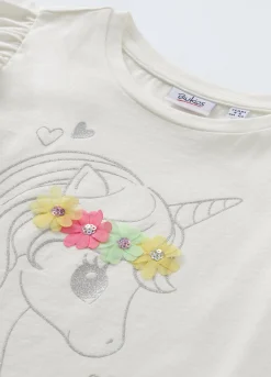 Blukids T-shirt in puro cotone con rouches bambina- T-shirt