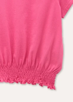 Blukids T-shirt in puro cotone con punto smock ragazza- T-shirt