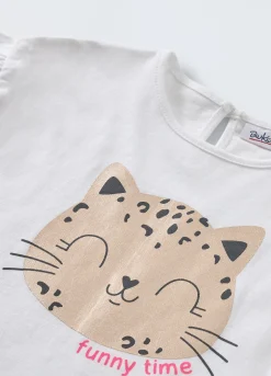 Blukids T-shirt in puro cotone con stampa neonata- T-shirt