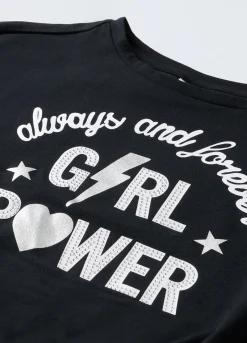 Blukids T-shirt in puro cotone con strass e nodo ragazza- T-shirt