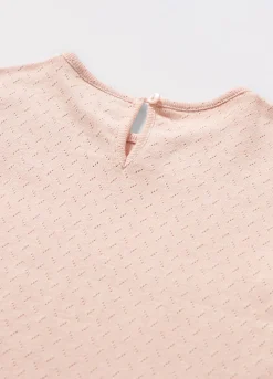 Blukids T-shirt in puro cotone pointelle neonata- T-shirt
