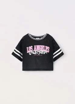 Blukids T-shirt mesh con stampa ragazza- T-shirt