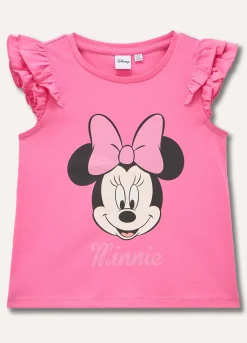 Blukids T-shirt Minnie in puro cotone con rouches bambina- T-shirt