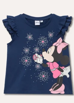 Blukids T-shirt Minnie in puro cotone con rouches bambina- T-shirt