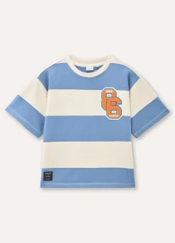 Blukids T-shirt rigata in misto cotone ragazzo- T-shirt