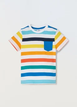 Blukids T-shirt rigata in puro cotone neonato- T-shirt