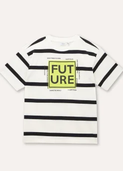 Blukids T-shirt rigata in puro cotone ragazzo- T-shirt