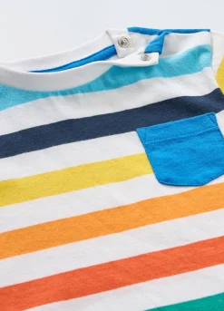 Blukids T-shirt rigata in puro cotone neonato- T-shirt