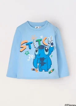 Blukids T-shirt Stitch a maniche lunghe in puro cotone neonato- T-shirt